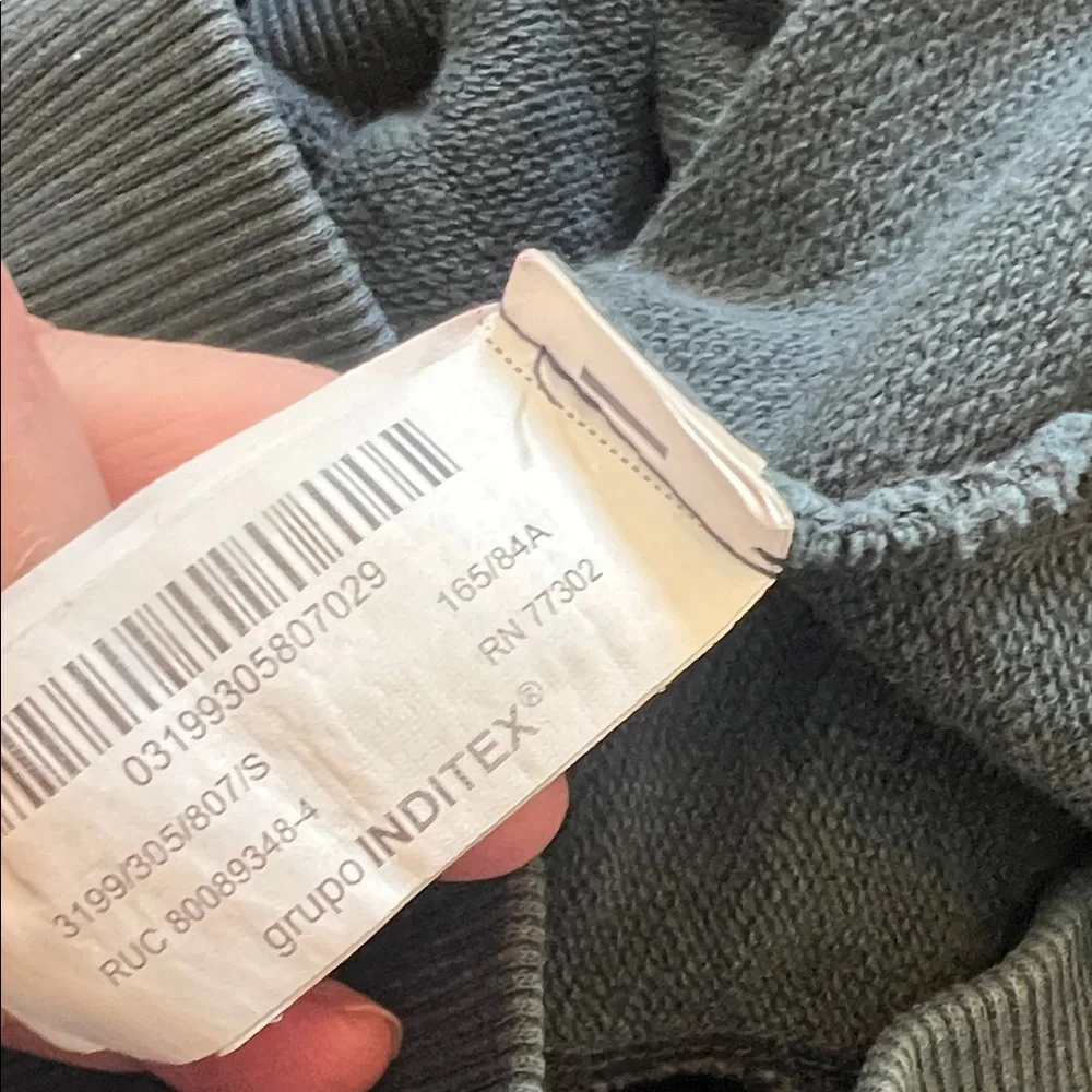 Zara Small Distressed Gray CropZip-Up Jacket
